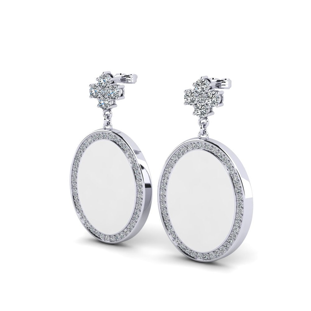 14k Oro Blanco Pendiente de mujer Franck