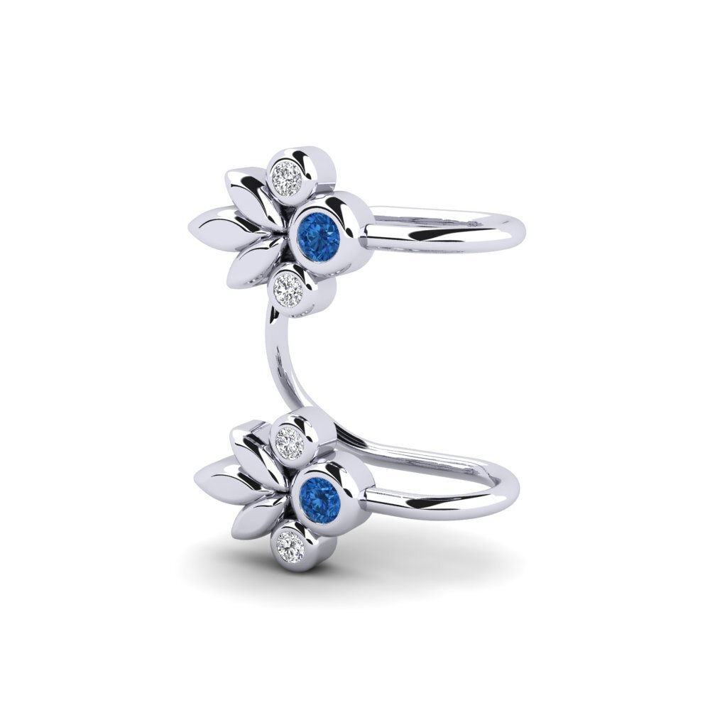 Đá Zirconia Xanh Lam Bông tai nữ Frasey