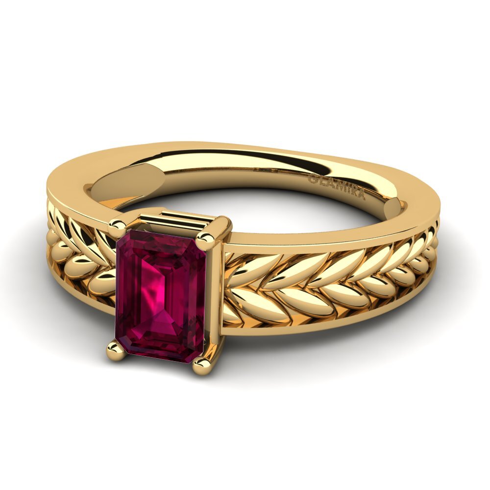 Granate Rhodolite Anillo de compromiso Frawli