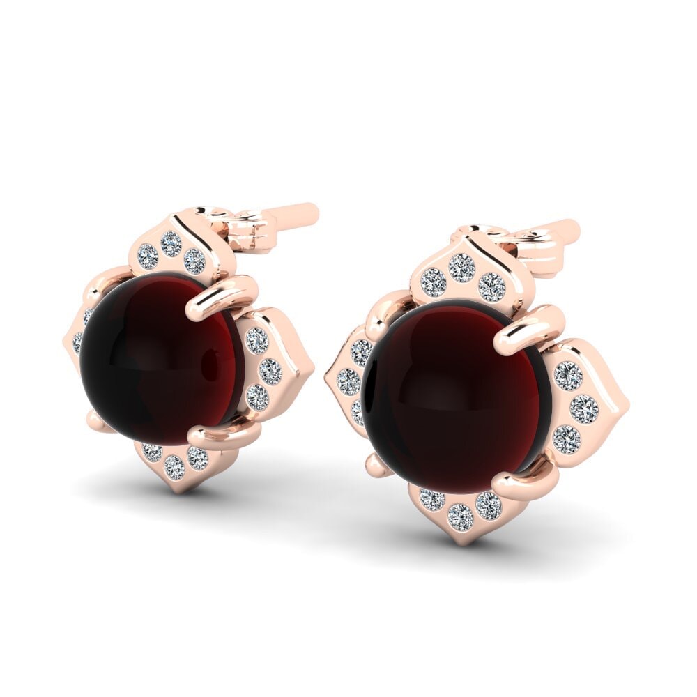 red-375 Cabochon Granada Brincos Feminino Frederine