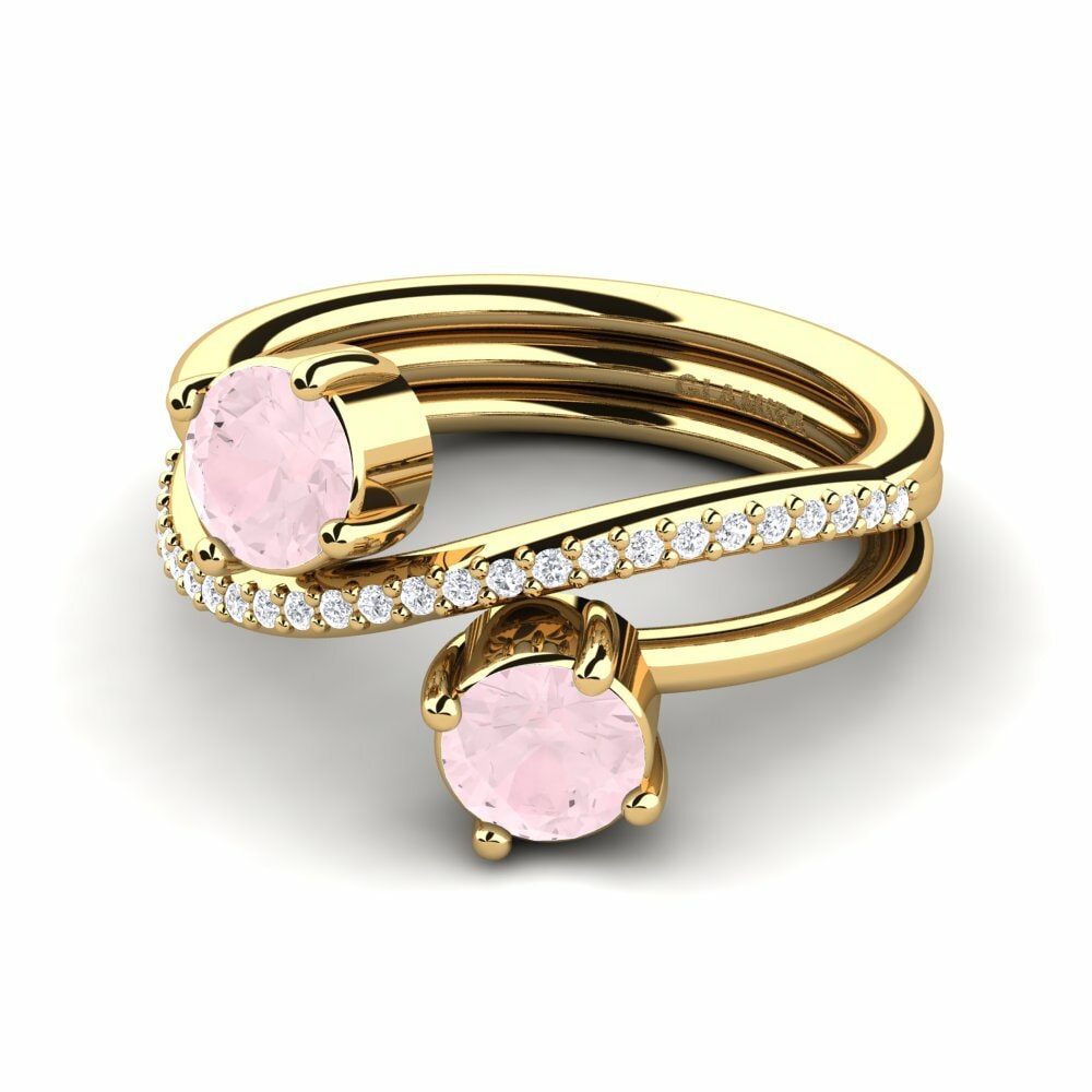 Two-Stone Rose Quartz Engagement Rings