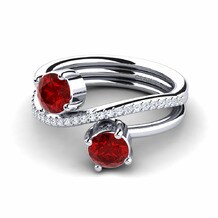 Two-Stone Ruby (Lab Created) Rings