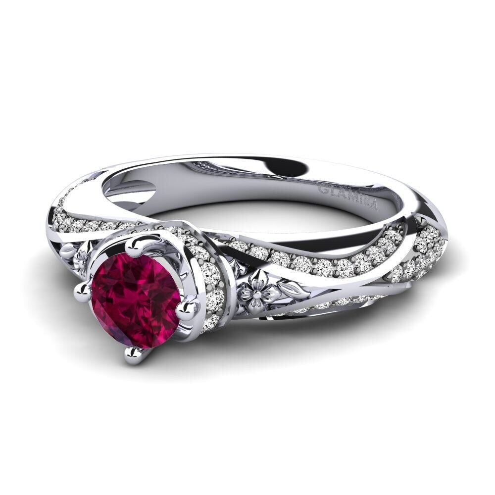 Granate Rhodolite Anillo de compromiso Freeda