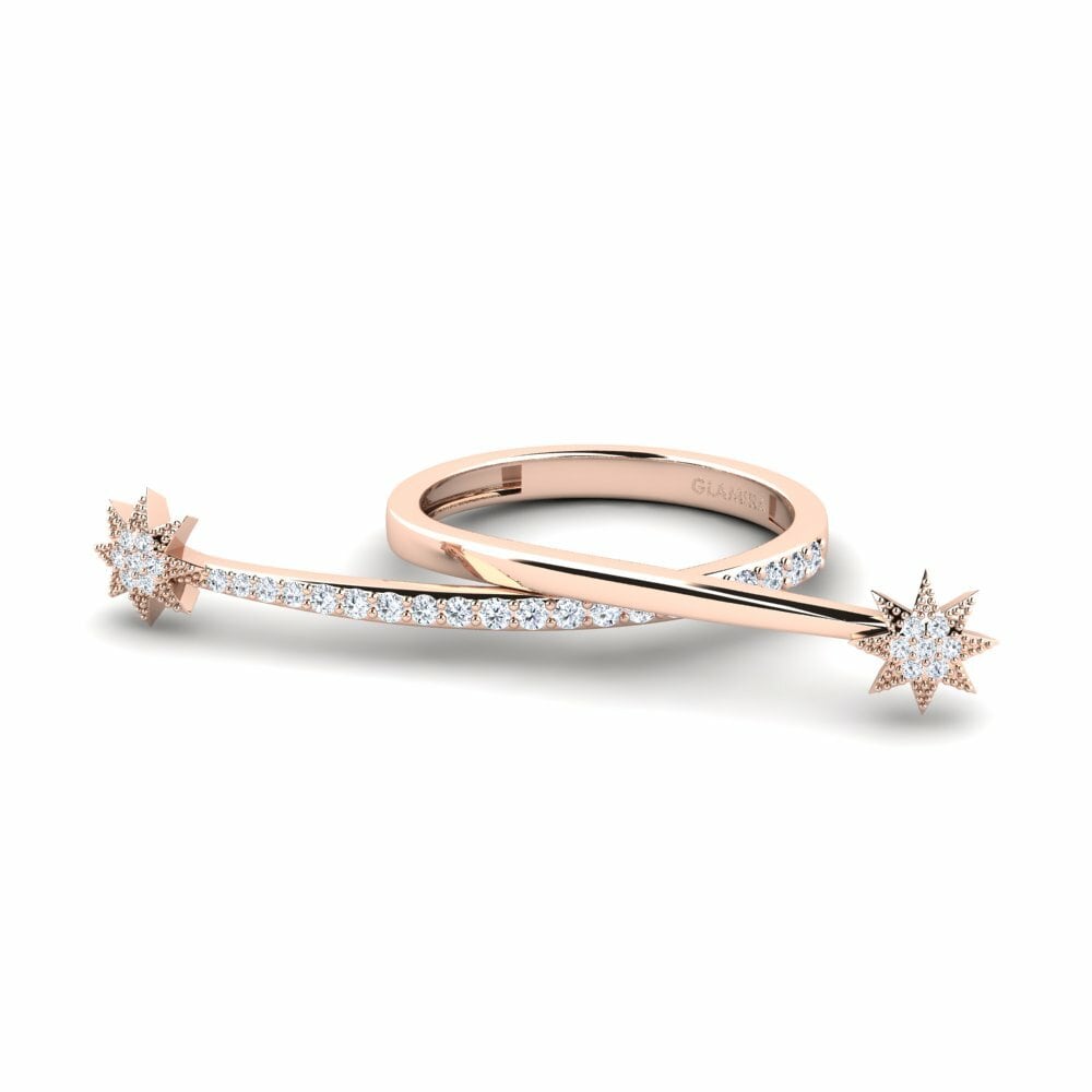 14ct Rose Gold Ring Freestar