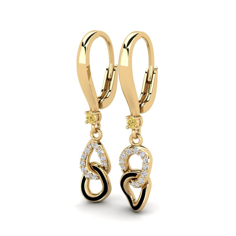 Diamante Amarillo Pendiente de mujer Freonskip