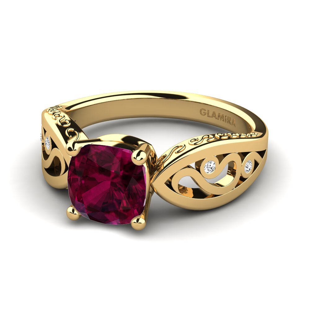 Granate Rhodolite Anillo de compromiso Fresa