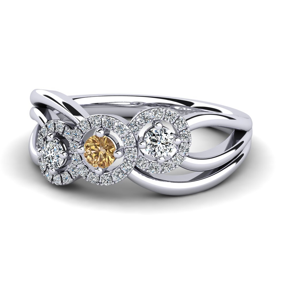950 Platinum Brown Diamond Ring Frida