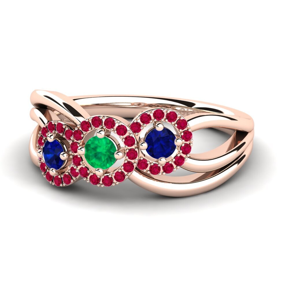 14k Oro Rosa Anillo Frida