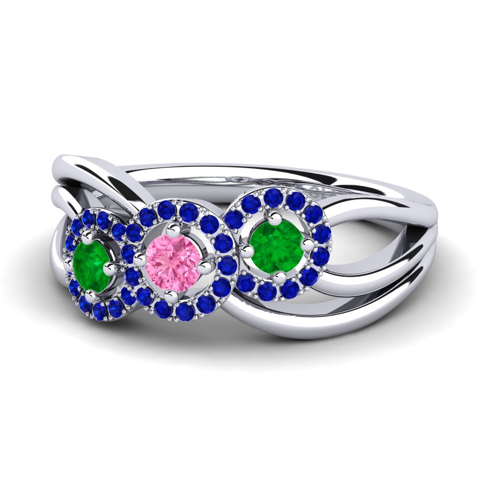 18ct White Gold Pink Sapphire Ring Frida
