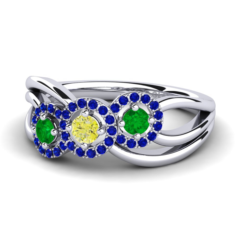 9ct White Gold Yellow Diamond Ring Frida