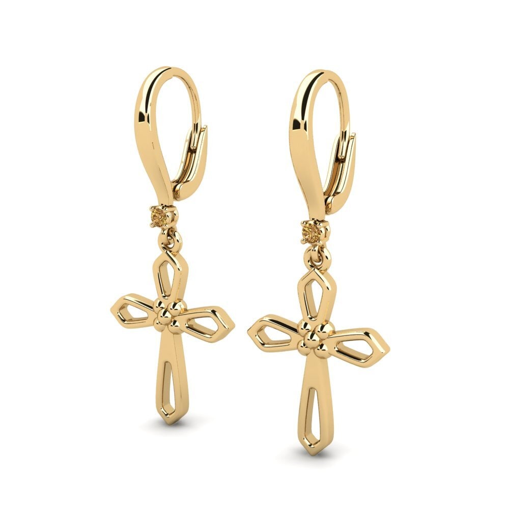Diamante Marrón Pendiente de mujer Frinnc
