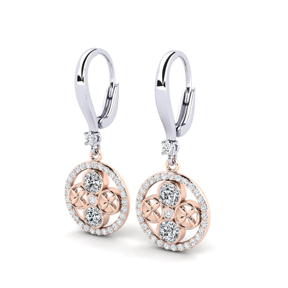 18ct Rose & White Gold Women's Earring Froment