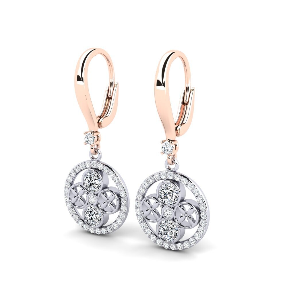 18ct White & Rose Gold Women's Earring Froment