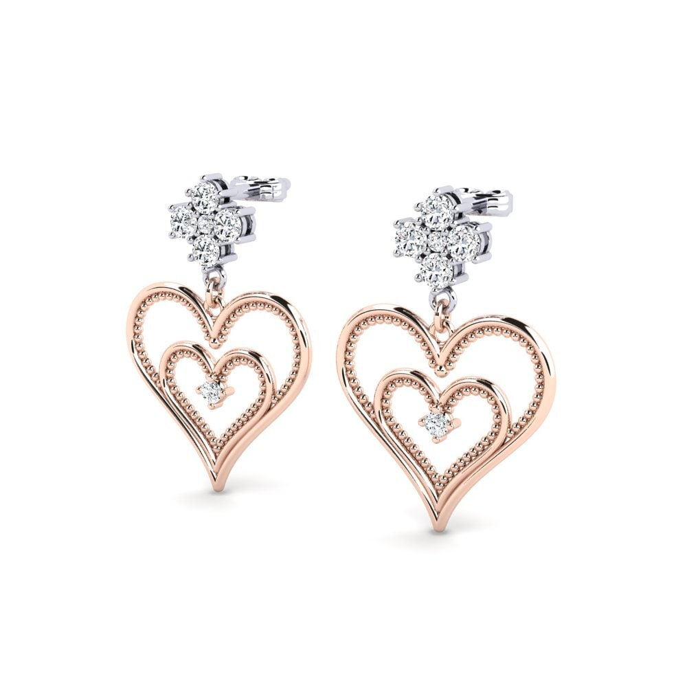 Or Rose & Blanc 585 Boucle d'oreille femme Fruit