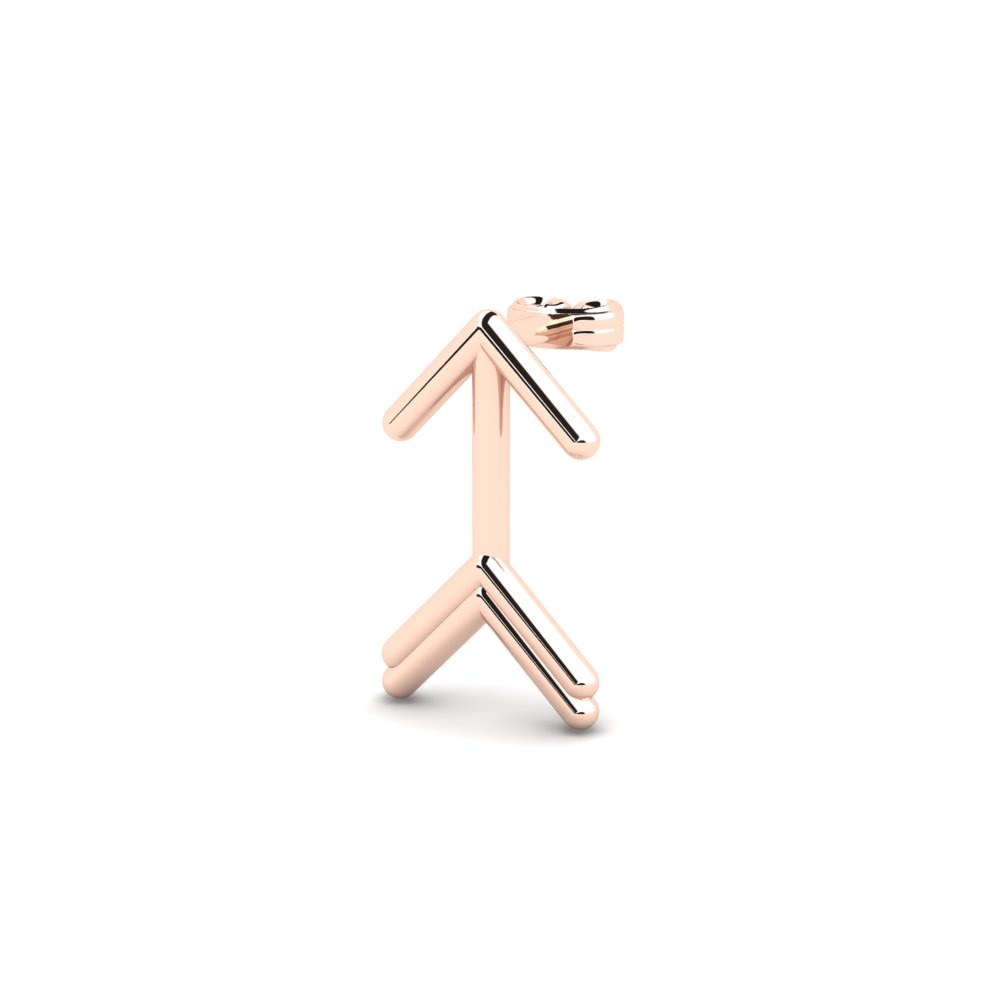 14ct Rose Gold Men's Earring Fudde