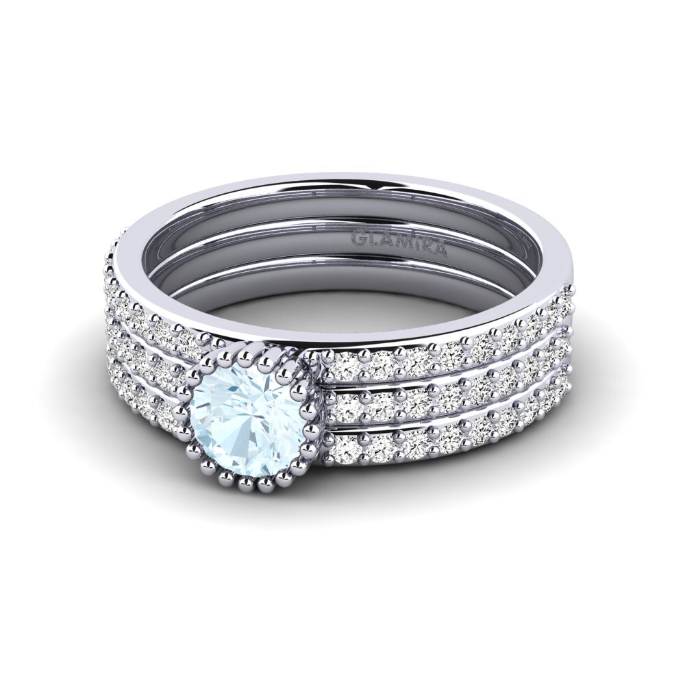 Aguamarina Anillo de compromiso Fuhtol