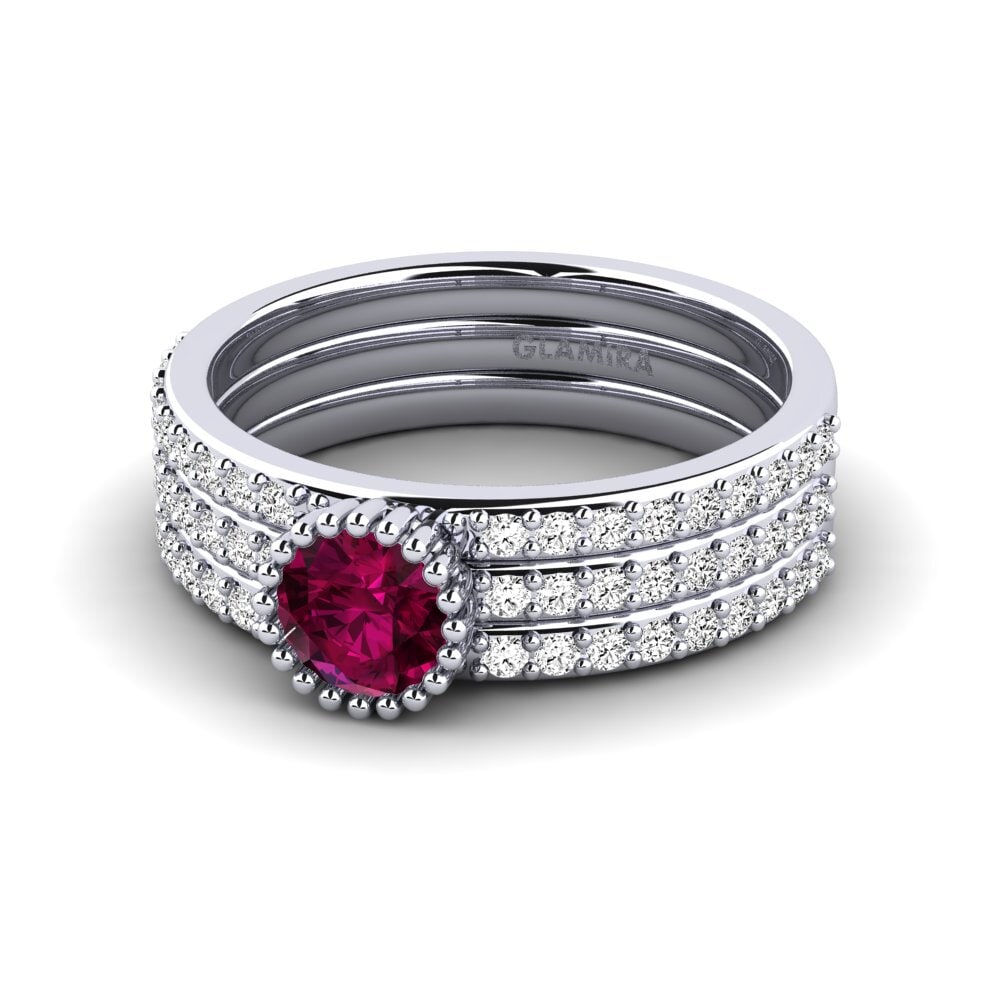 Granate Rhodolite Anillo de compromiso Fuhtol