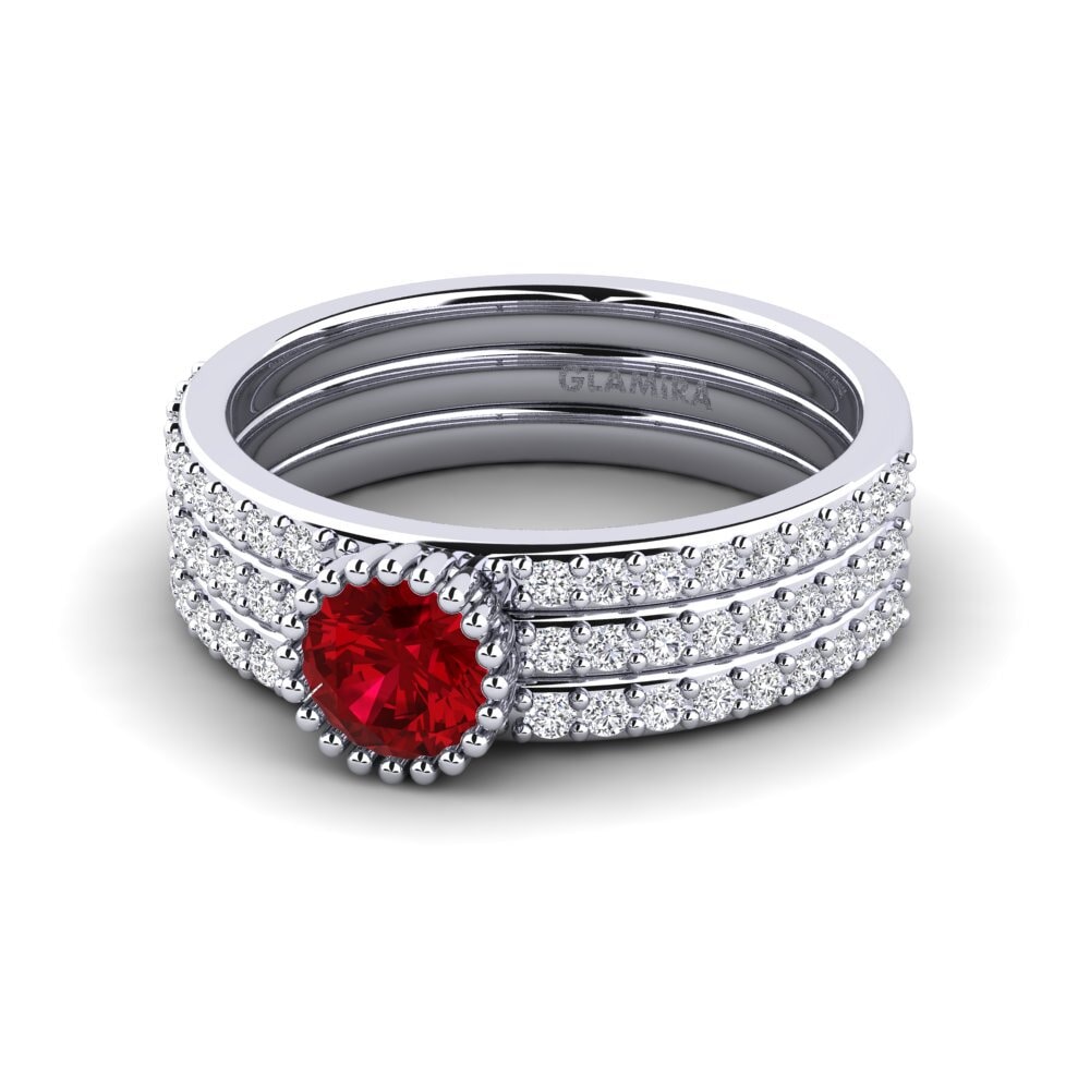 Circonita Roja Anillo de compromiso Fuhtol