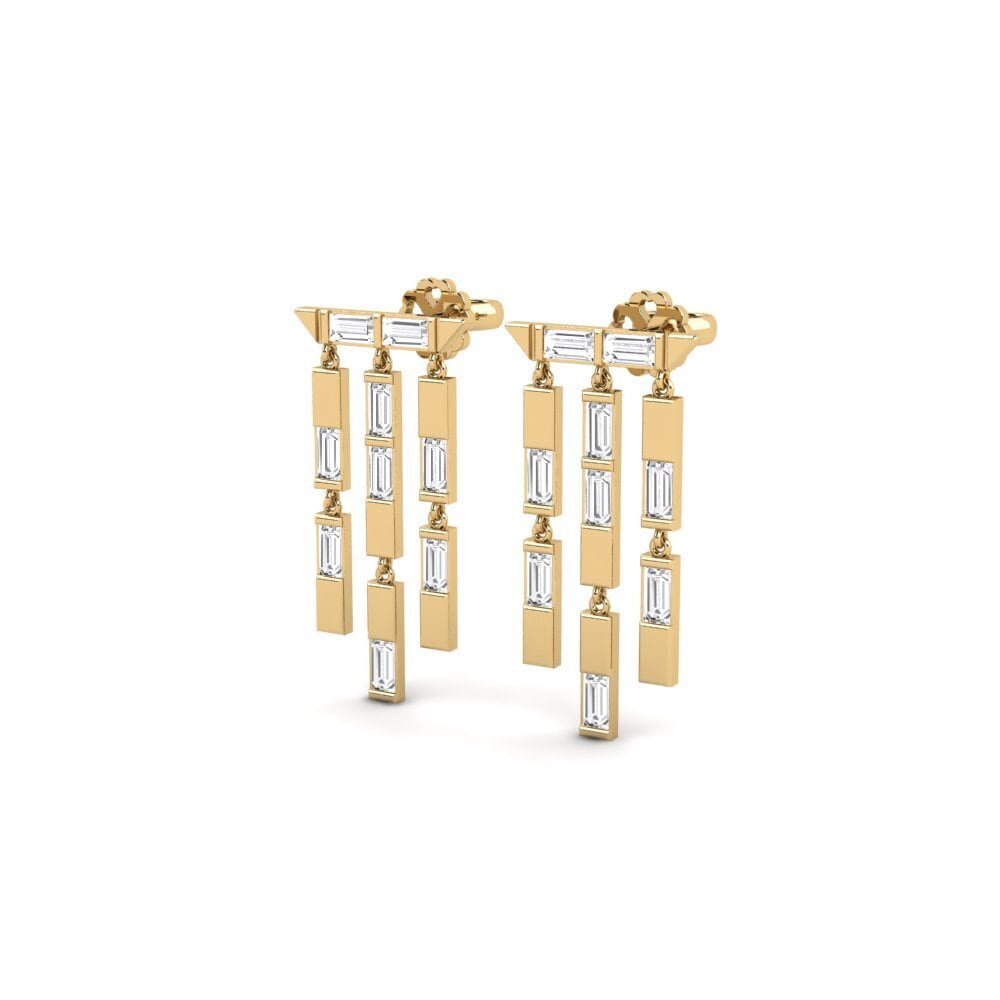 14k Oro Amarillo Pendiente de mujer Funfetti