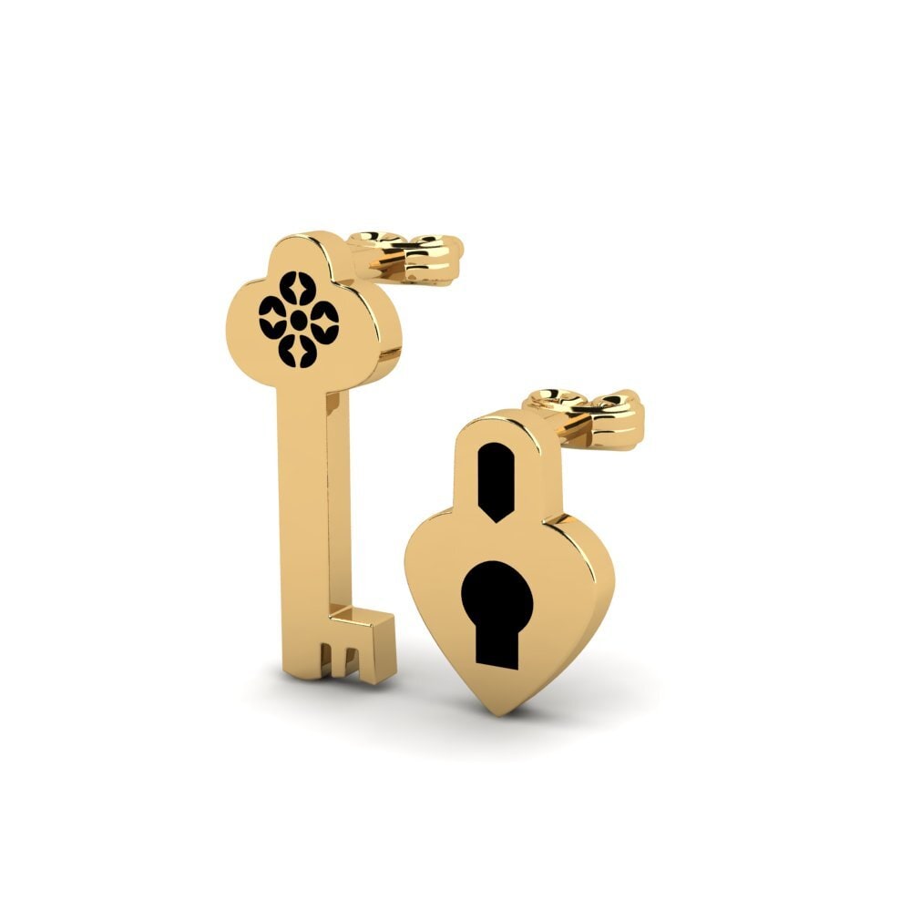 9k Oro Amarillo Pendientes Fuoco
