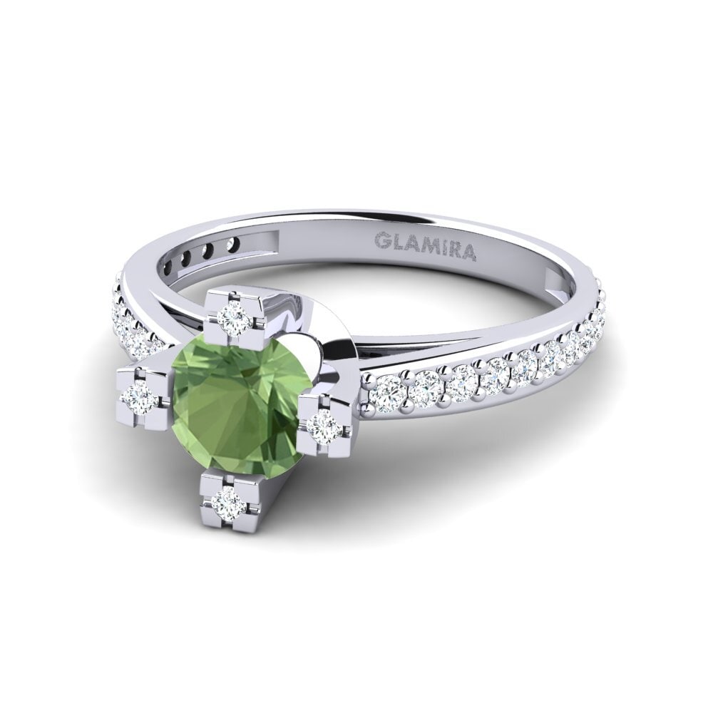 Zafiro Verde Anillo de compromiso Fyndsw
