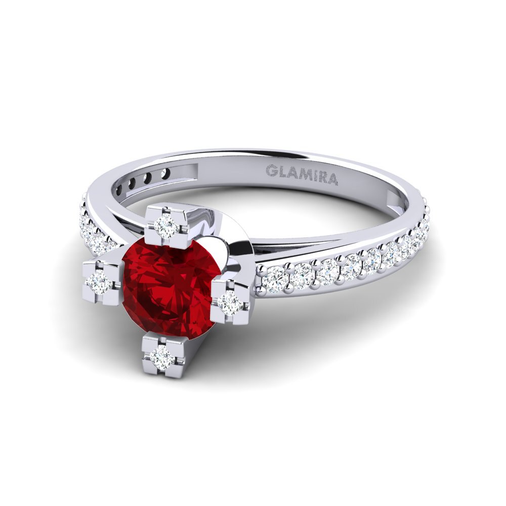 Red Zirconia Engagement Ring Fyndsw