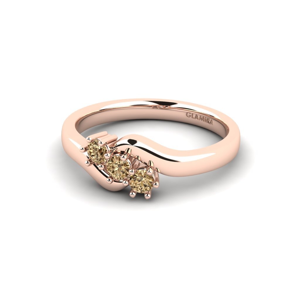 14k Oro Rosa Diamante café Anillo de compromiso Ivy