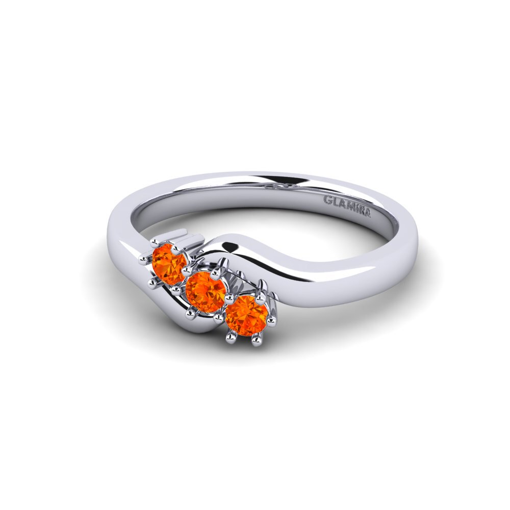 Zafiro Naranja Anillo de compromiso Ivy