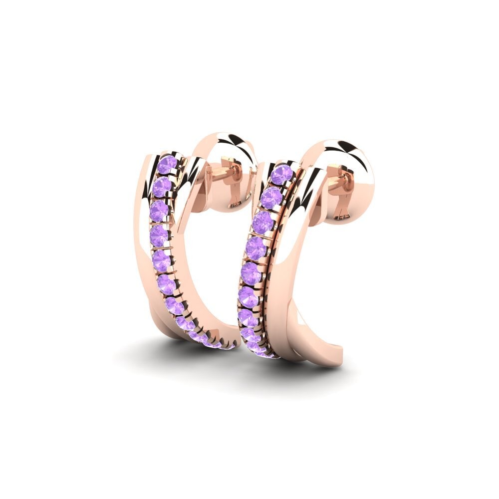 18ct Rose Gold Amethyst Women's Earring Jennifer