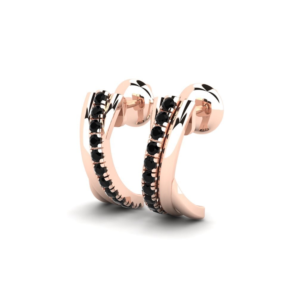 9k Oro Rosa Zafiro negro Pendiente de mujer Jennifer