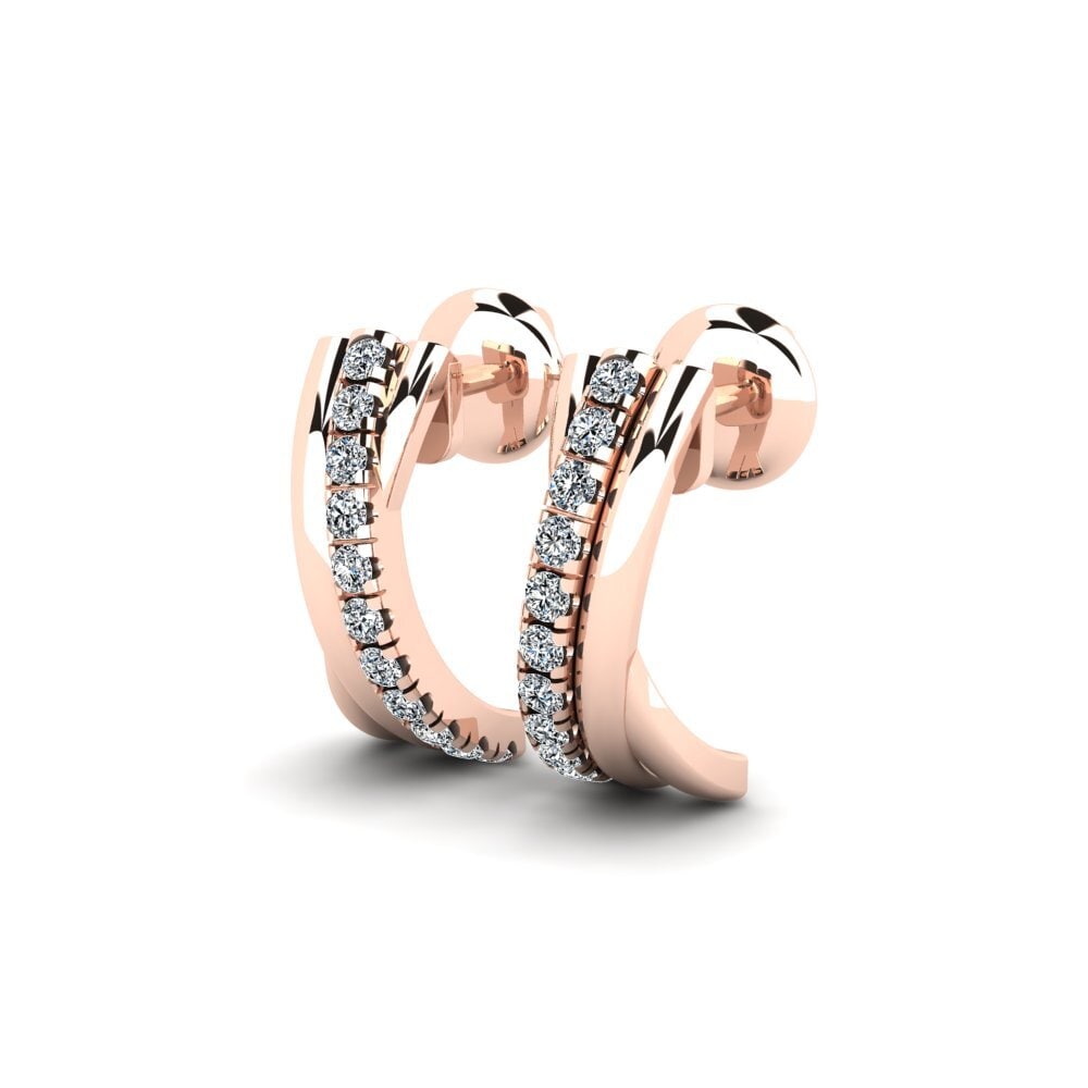 14ct Rose Gold Zirconia Women's Earring Jennifer