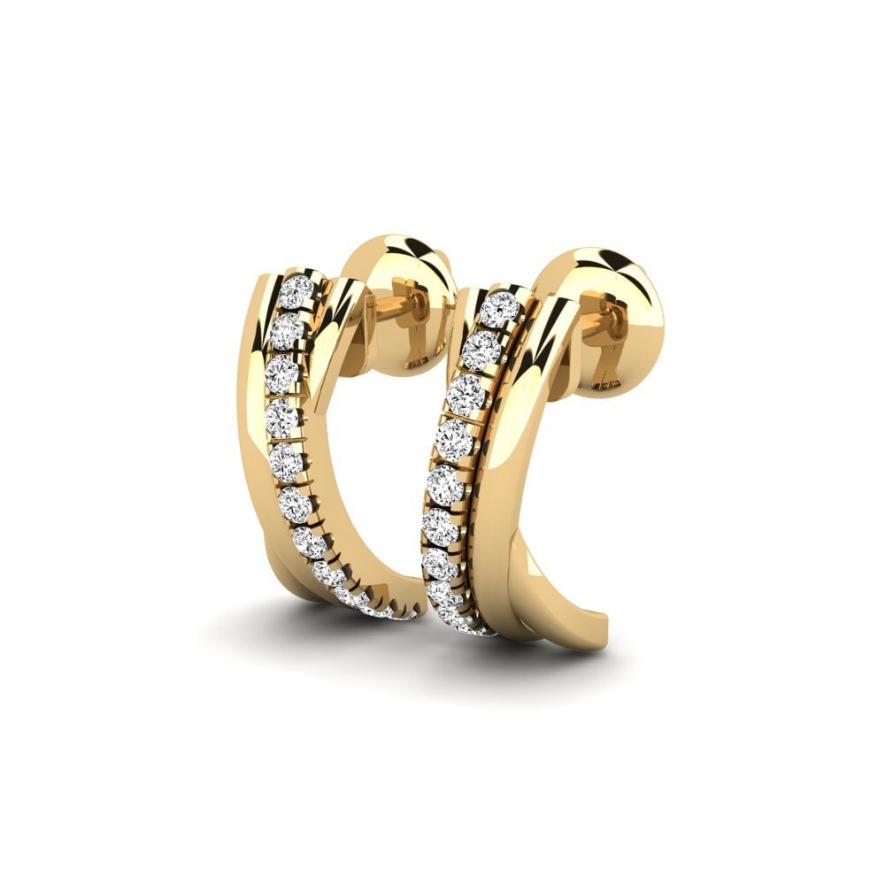 18k Κίτρινος Χρυσός Μοϊσανίτης Ohrstecker Jennifer