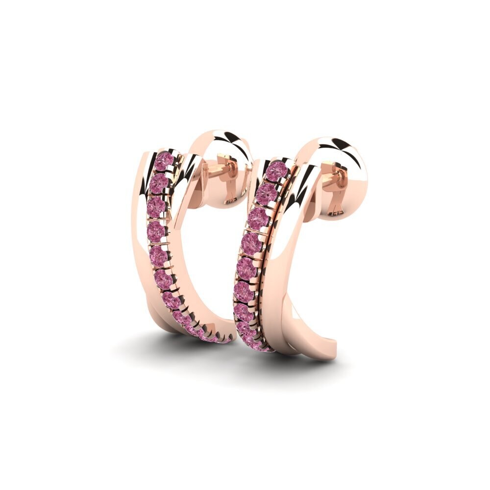14k Oro Rosa Granate Rhodolite Pendiente de mujer Jennifer