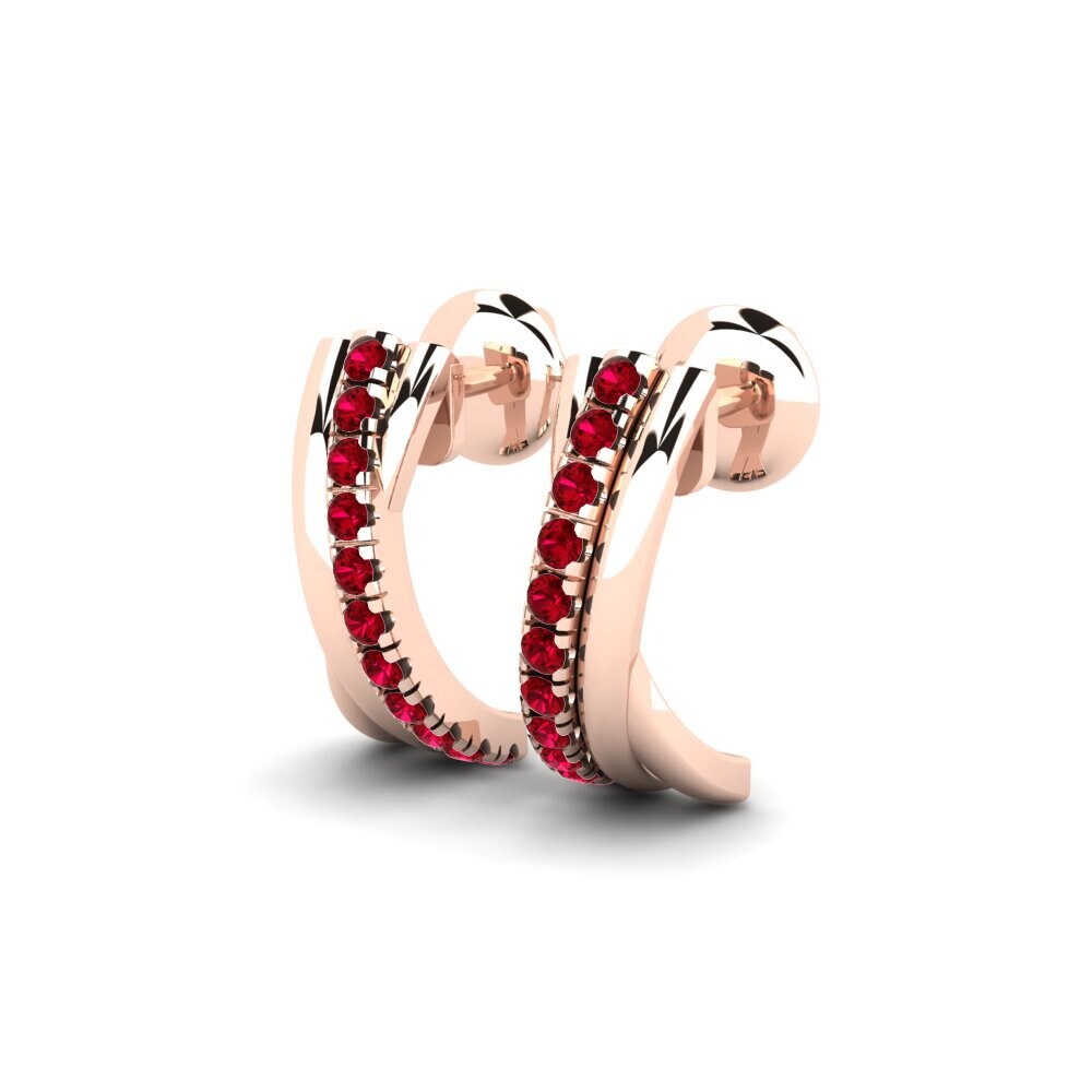 14k Oro Rosa Circonita Roja Pendiente de mujer Jennifer
