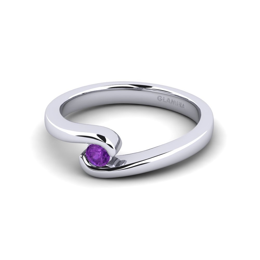 Ametista Anel de Noivado Bridal Luxuy 0.1crt