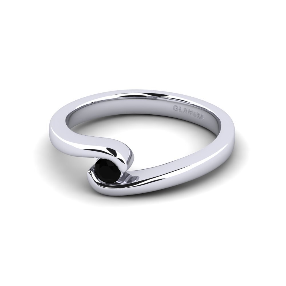 Zafiro negro Anillo de compromiso Bridal Luxuy 0.1crt