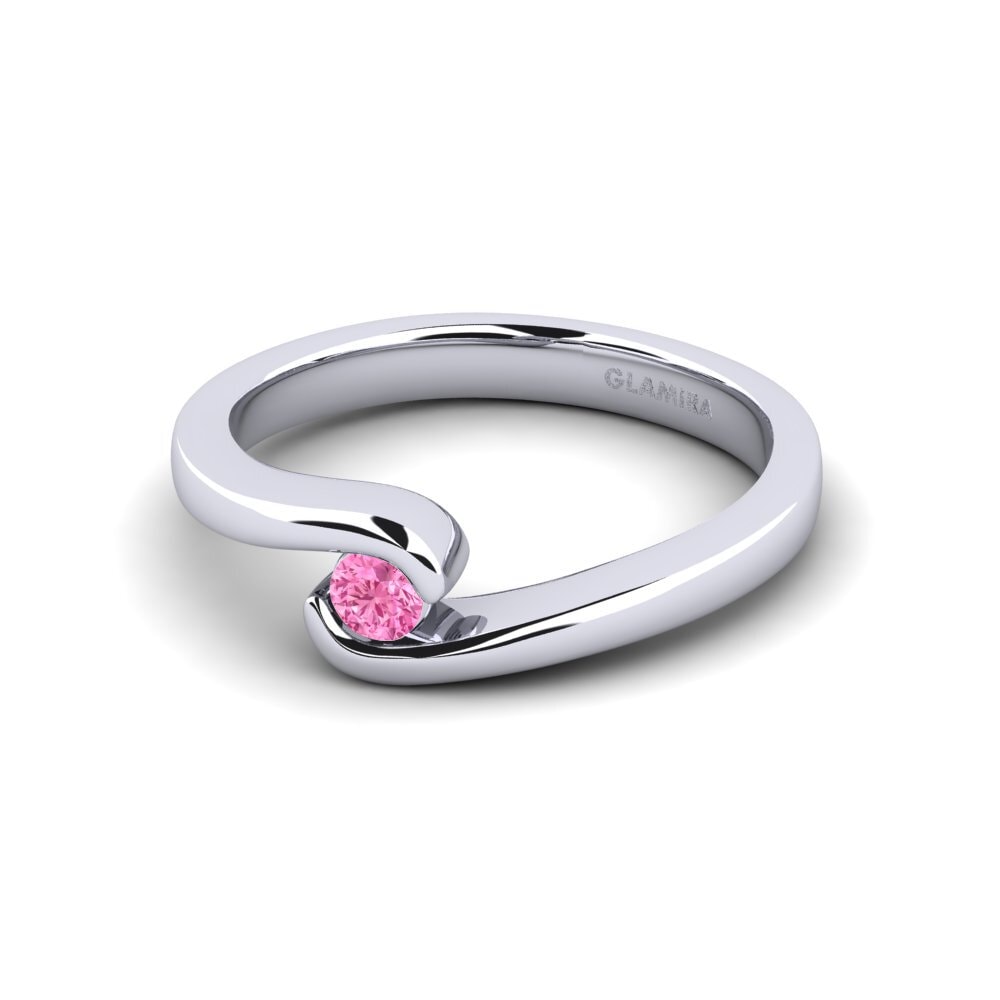 Zafiro Rosado Anillo de compromiso Bridal Luxuy 0.1crt