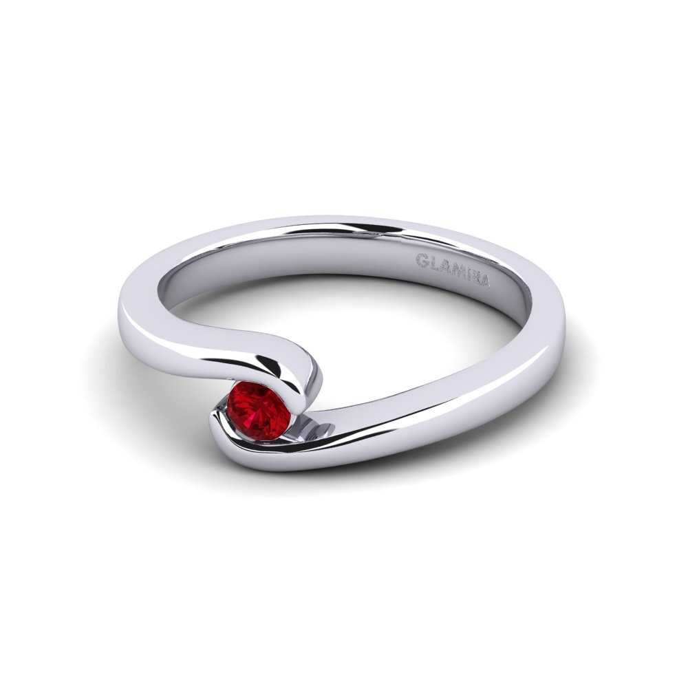 Circonita Roja Anillo de compromiso Bridal Luxuy 0.1crt
