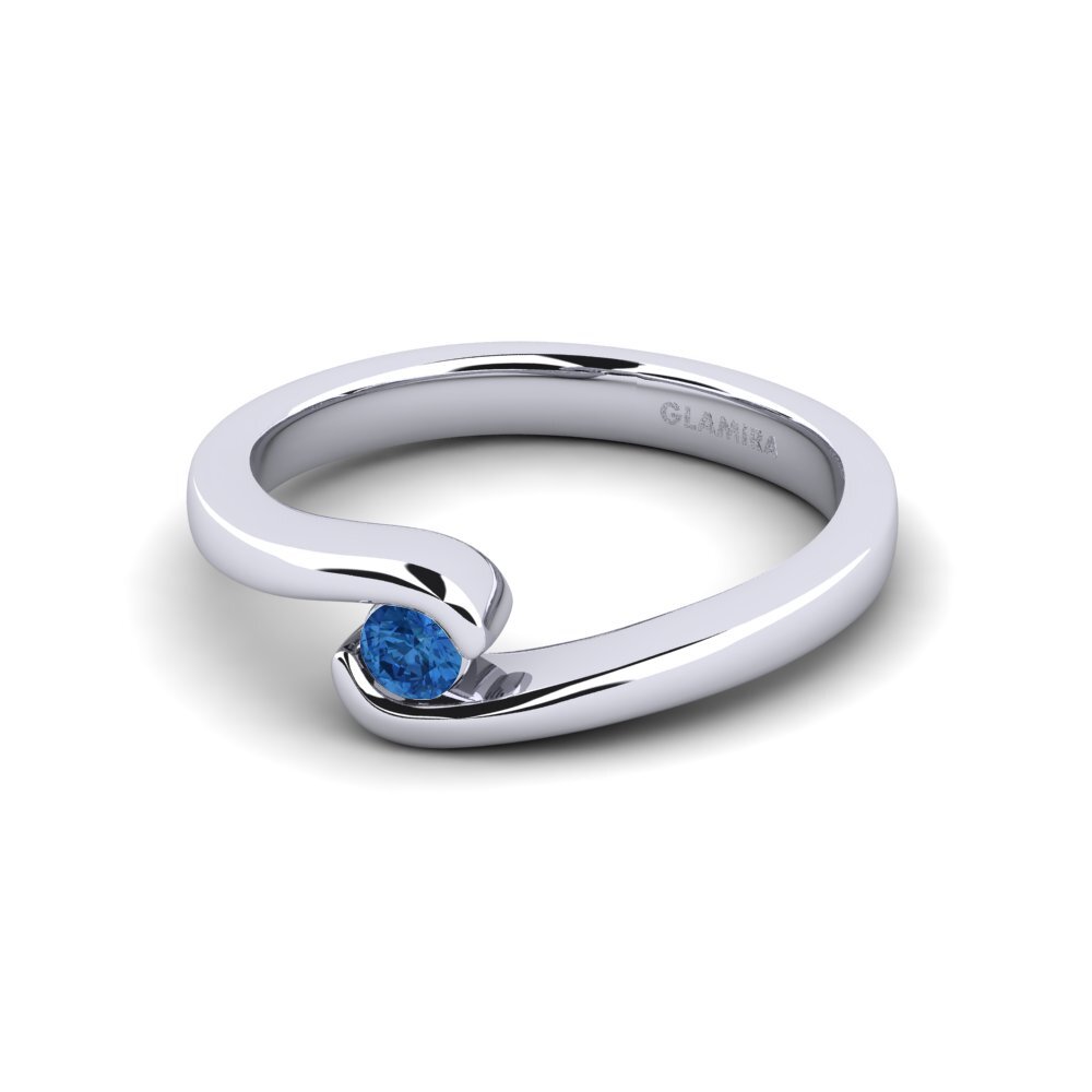 Circonita Azul Oscuro Anillo de compromiso Bridal Luxuy 0.1crt