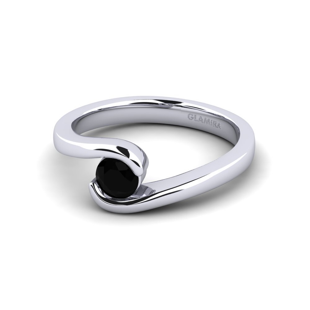Zafiro negro Anillo de compromiso Bridal Luxuy
