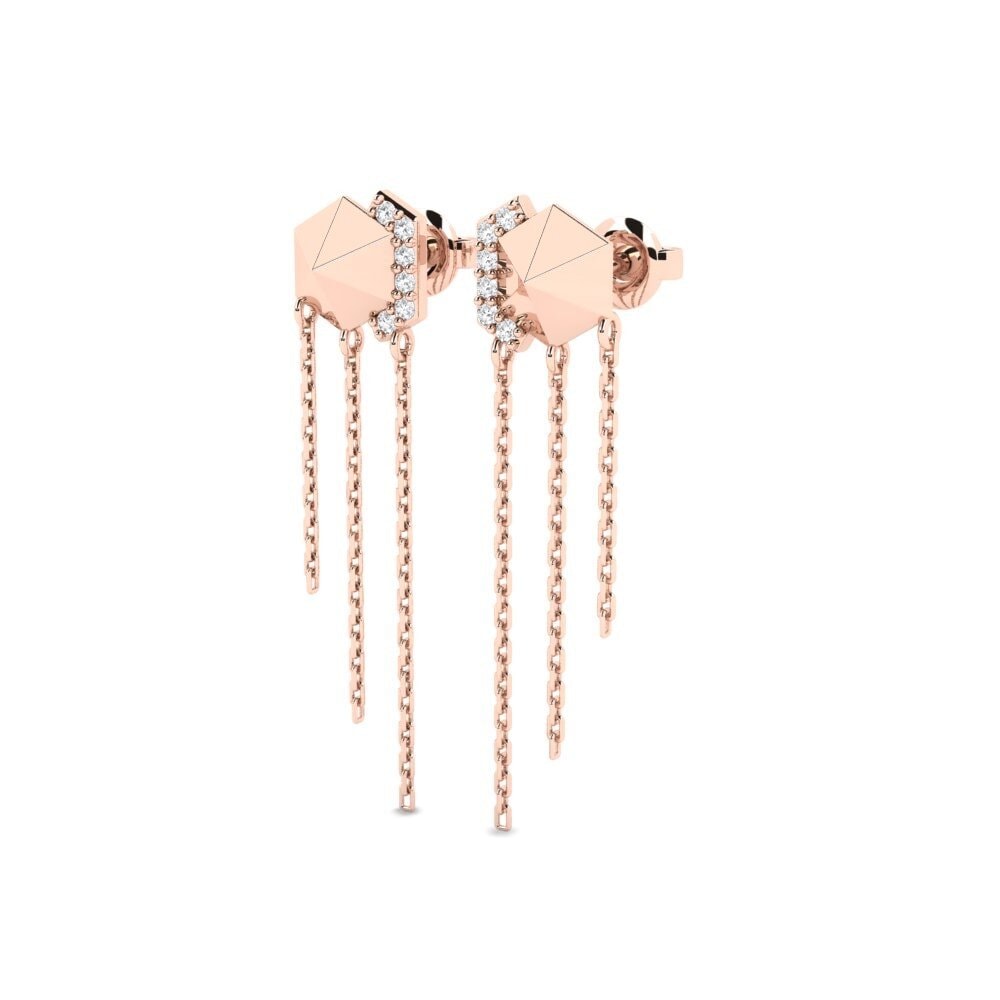14k Oro Rosa Pendiente de mujer Gaban