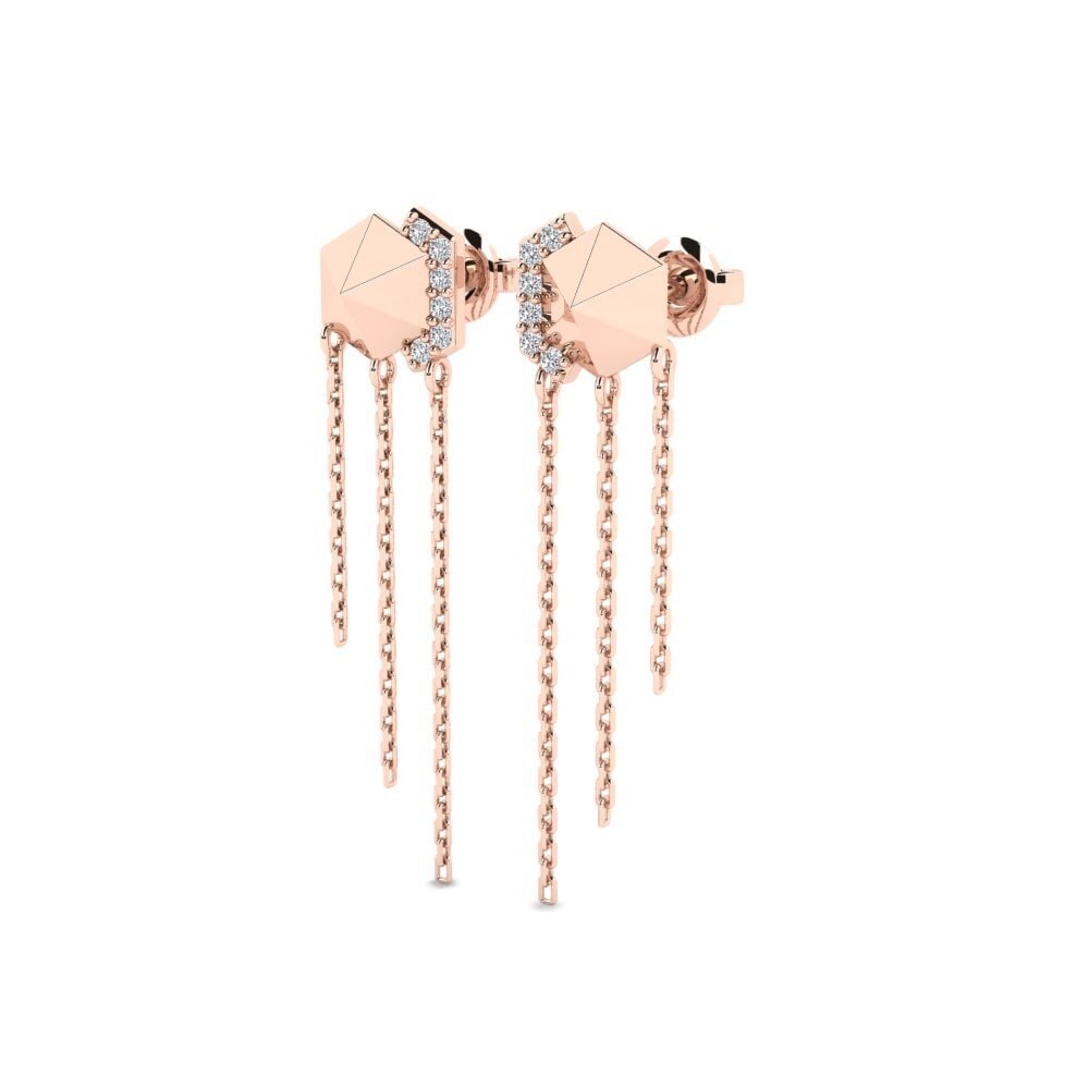 14k Oro Rosa Pendiente de mujer Gaban