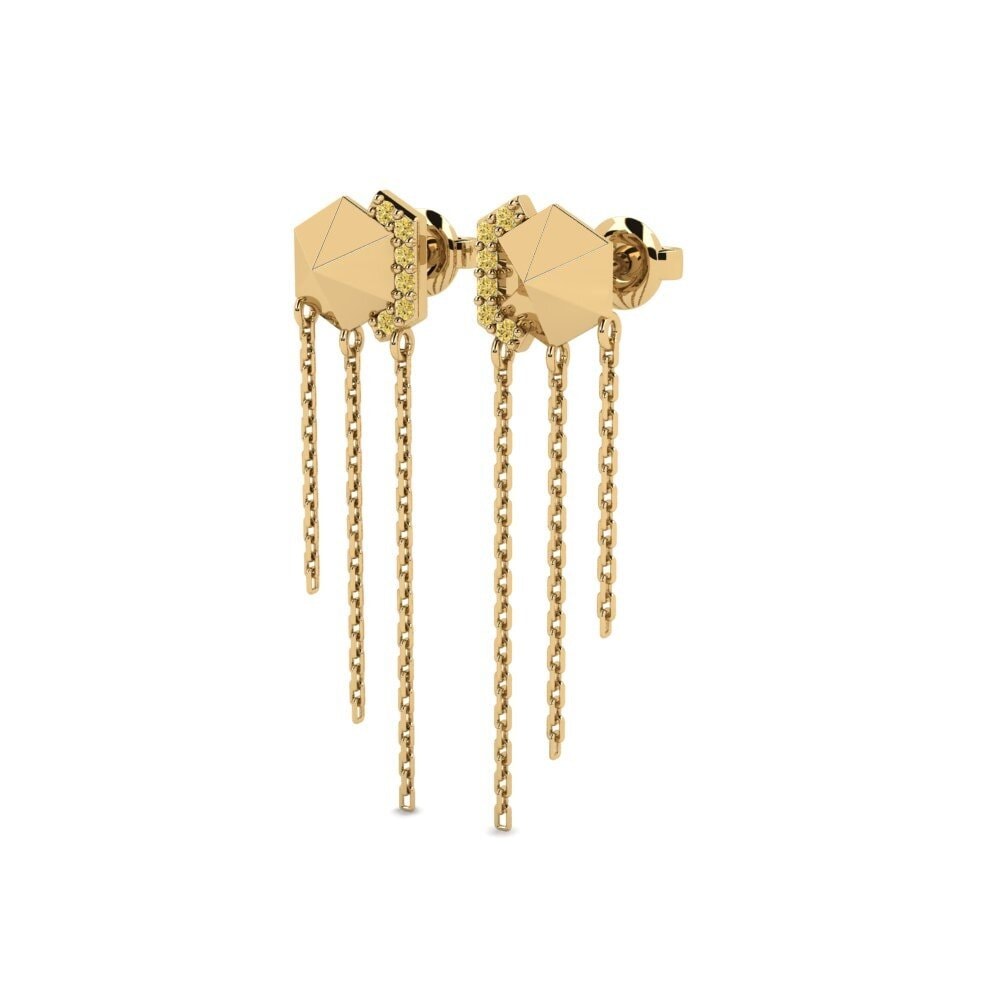 Gele Diamant Dames Oorbellen Gaban