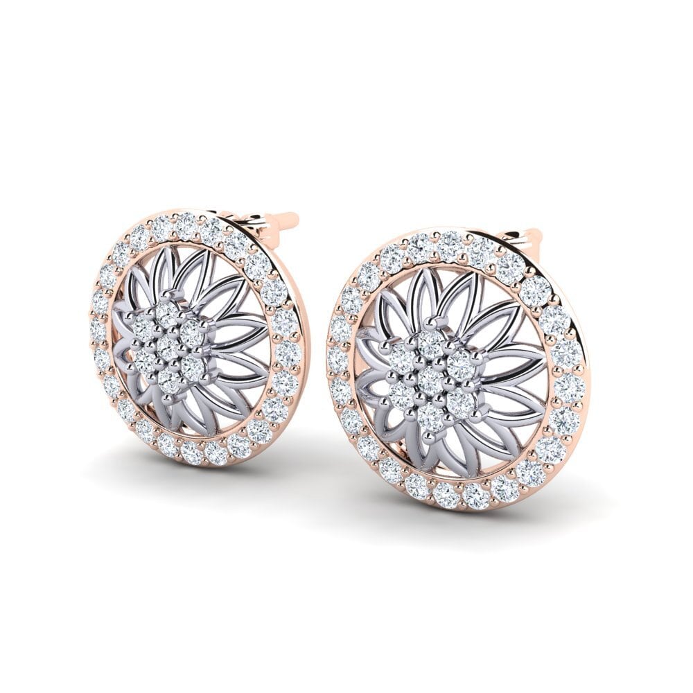 9k Oro Rosa & Blanco Pendiente de mujer Gadhra