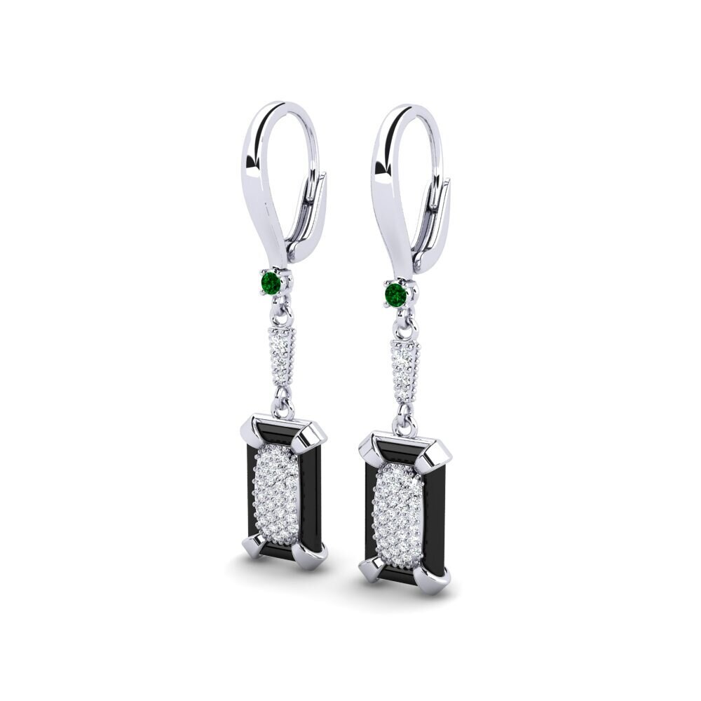 White Silver Green Zirconia Women's Earring Gadisa