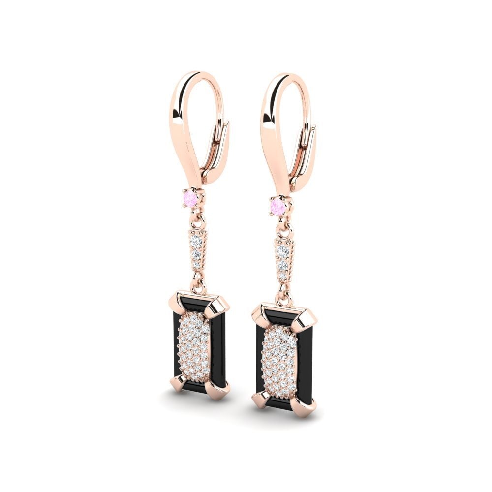 14k Oro Rosa Zafiro Rosado Pendiente de mujer Gadisa
