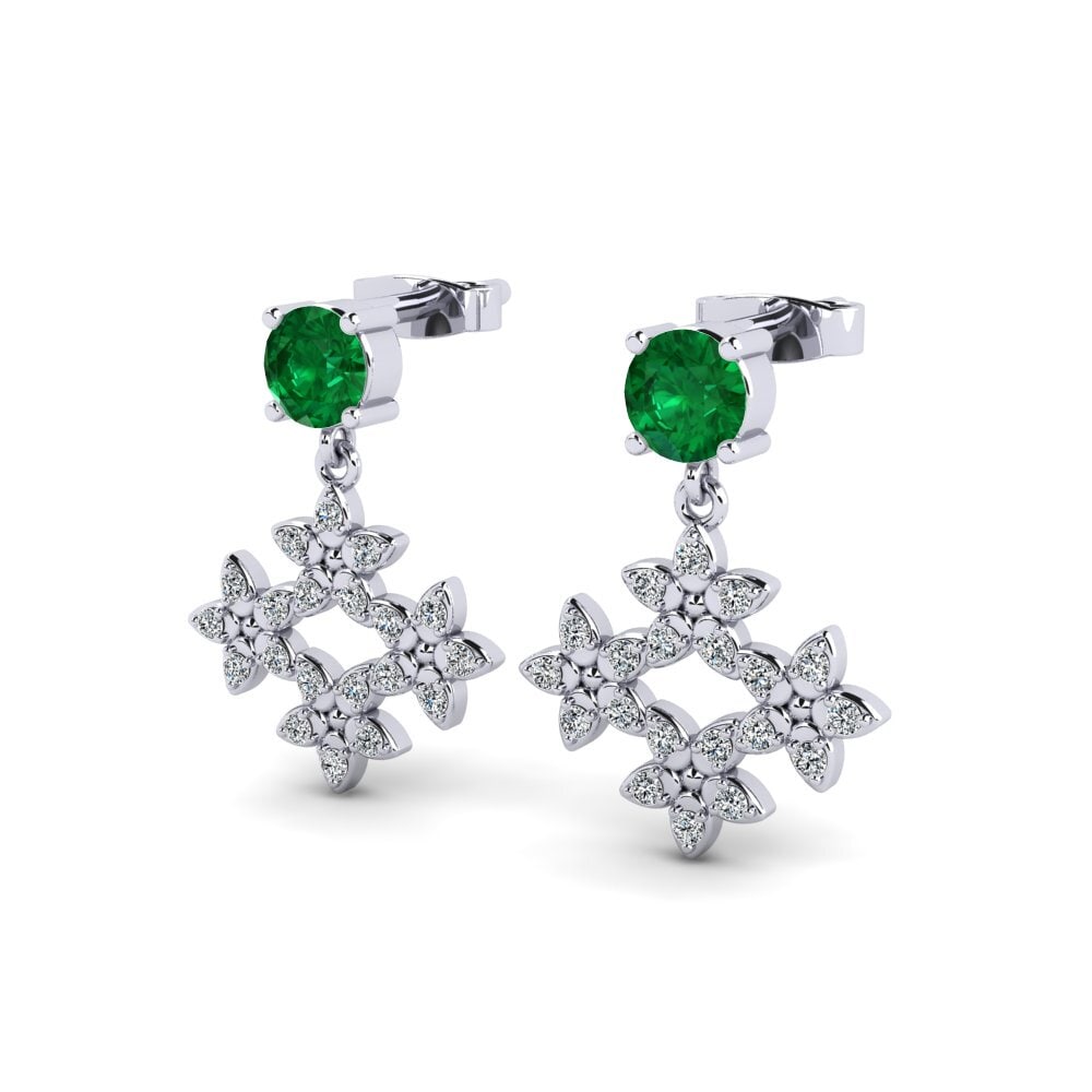 Emerald (Lab Created) Women's Earring Gaffe