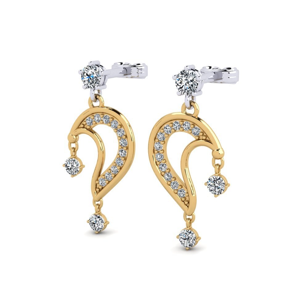 14ct Yellow & White Gold Women's Earring Gaffer