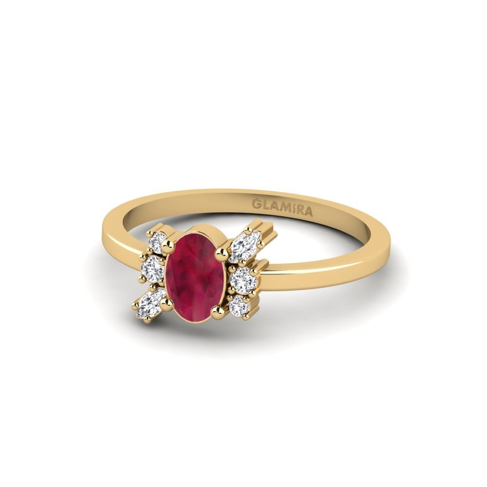 9k Oro Amarillo Anillo de compromiso Gaidourosnissi