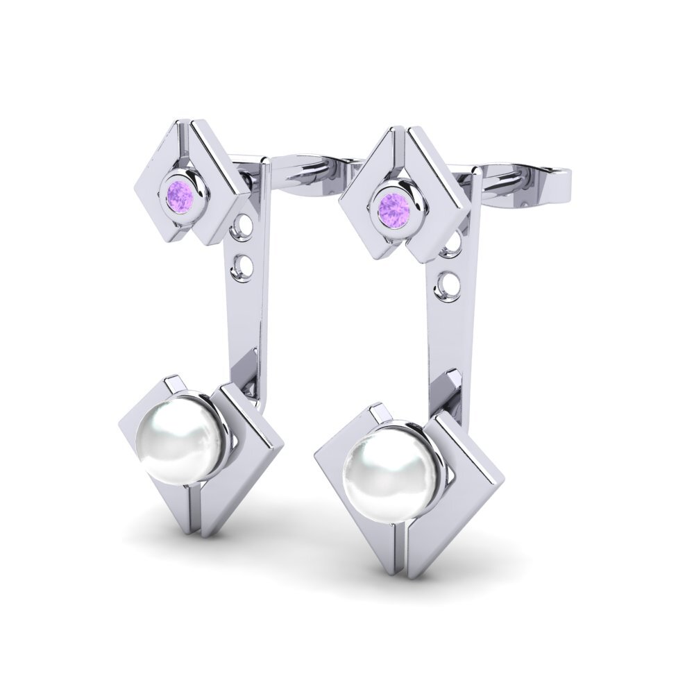 Weißgold 750 Amethyst Damen ohrring Galanta